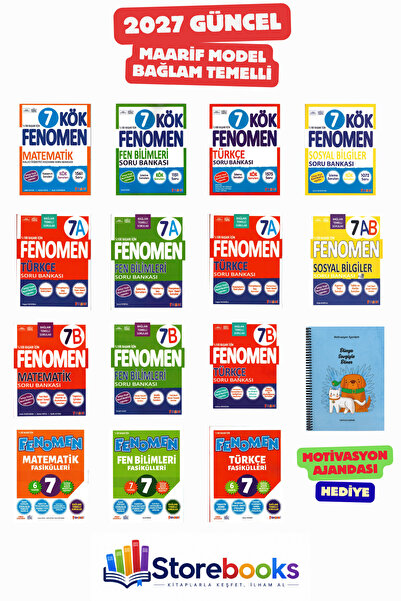 Fenomen Yayıncılık 7.Sınıf Süper Tüm Dersler Konu Anlatımlı Soru Bankası Seti...