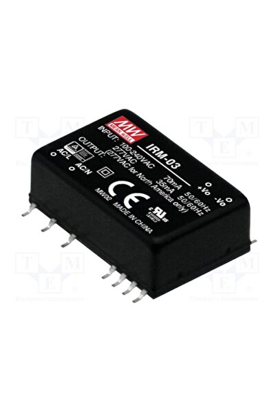 OEM Convertor AC/DC MEAN WELL IRM-03-24S, 3W, Intrare 85÷305VAC, 24VDC, Ieșir...