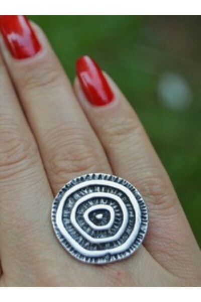 Stoneage Bohemian ring - silver color -