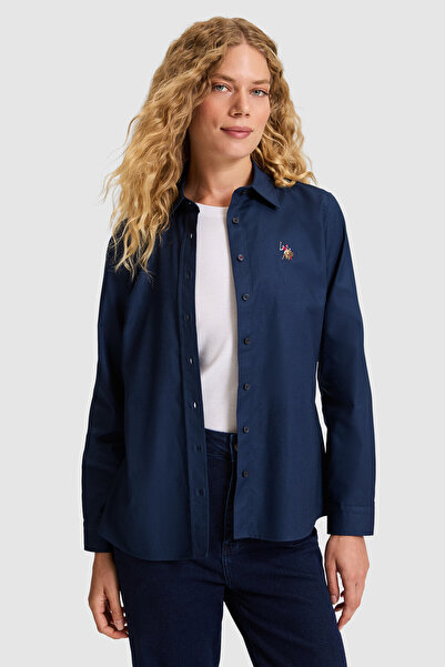 U.S. Polo Assn. Kadın Lacivert Uzun Kollu Basic Gömlek 50320186-VR033