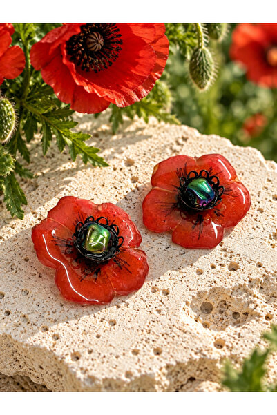 OEM Poppy resin earrings 02278