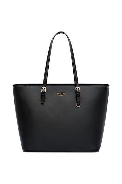 None Geantă tote pentru femei - L882 S0308D - Negru - Piele - Curea de umăr -...