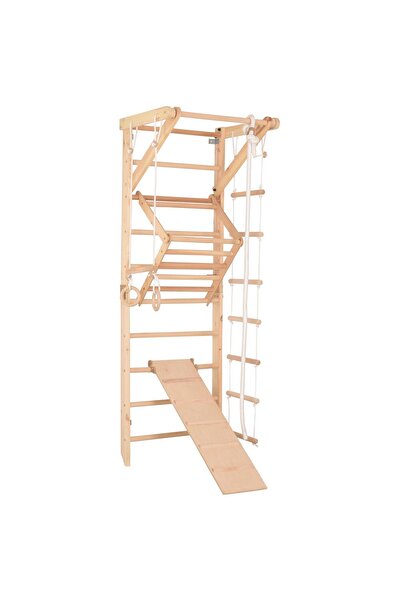 rinagym Spalier gimnastic din lemn 230 cm cu bară fixă și placă double-face –...