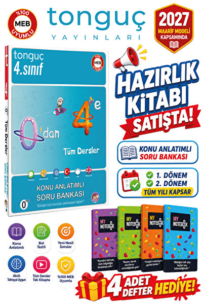 Tonguç Yayınları 4. Sınıf 0'dan 4'e Tüm Dersler Konu Anlatımlı Soru Bankası 0...