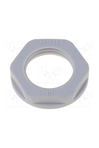 OEM Piuliţă HELU HELU-97817, M16, poliamidă, 22mm, gri, Filet metrică, Pas 1,5