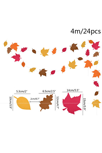 Choice B01 Autumn Leaves Maple Garlands Round Paper Thanksgiving Banner Strin...