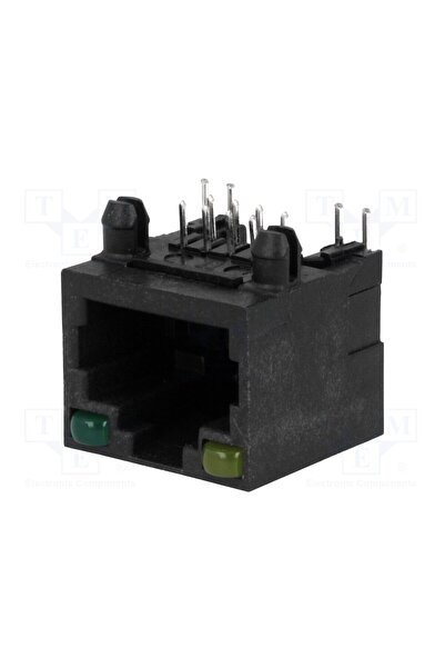 OEM Conector RJ45 ATTEND 211B-11C0A-R, soclu, PIN 8, cu diodă LED, 8p8c, THT