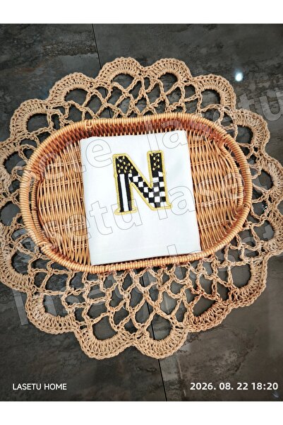 LASETU Checkered Letter N Kitchen Towel 1 Piece (30X50)