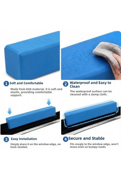 SuPatisi Car Window Chin Rest for Pets - Blue
