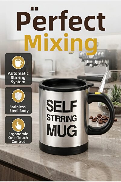 canrodi Stainless Steel Thermal Mug with Automatic Stirrer – One-Touch Operation