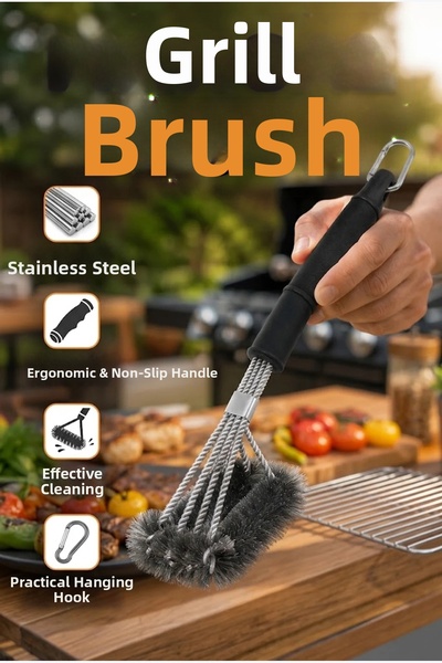 canrodi Stainless Steel Wire Barbecue Grill Cleaning Brush
