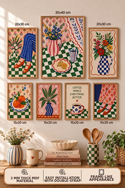 UNT Set de picturi moderne cu aspect de cadru, 7 piese |   Retro și Pop Art |...