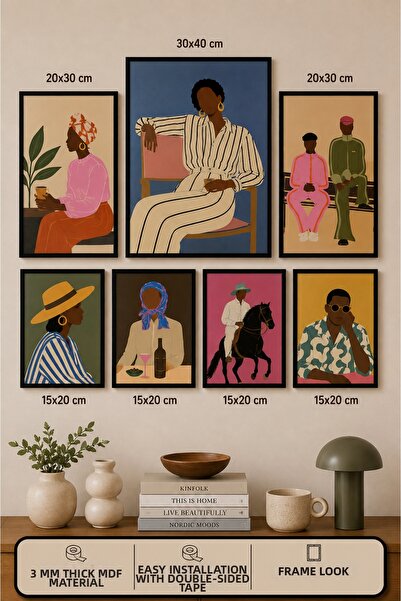UNT Set de picturi moderne cu aspect de cadru, 7 piese |   Retro și Pop Art |...