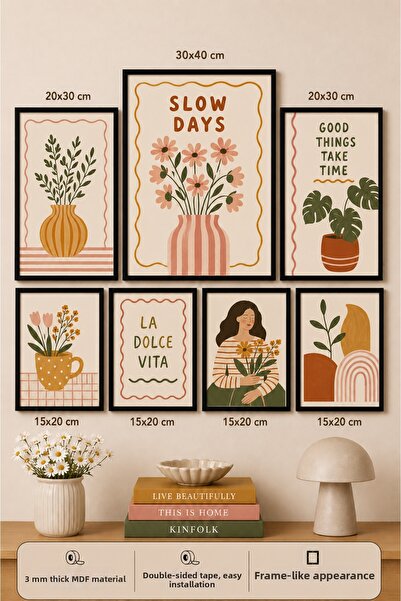 UNT 7-Piece Frame-Looking Modern Painting Set |   Retro & Pop Art |   Living ...