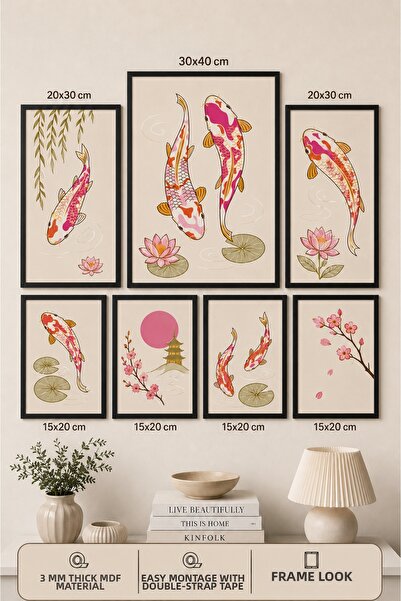 UNT Set de picturi moderne cu aspect de cadru, 7 piese |   Cu tematică Feng S...
