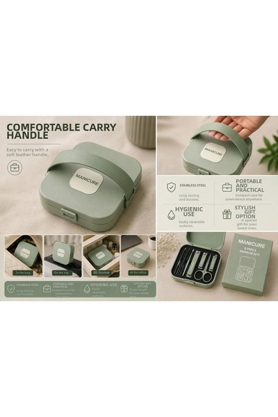 Unikit Manicure 8 Piece Professional Manicure Set – Portable, Travel Type Nail Care Set with Bag
