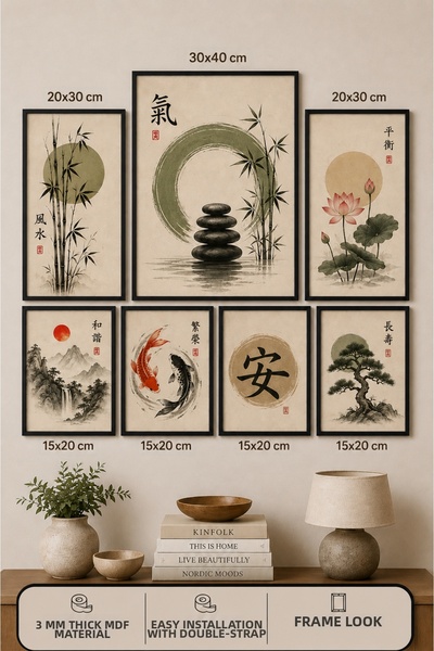 UNT 7-Piece Frame-Looking Modern Painting Set |   Feng Shui Themed |   Living...