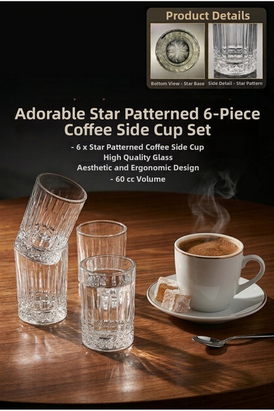 Ta-Fu Global 60ml Star Patterned Coffee Cup Set of 6