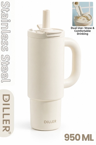 Vagonlife Diller Tumbler 950 ml Single Lid Dual Use Straw Comfortable Drinkin...