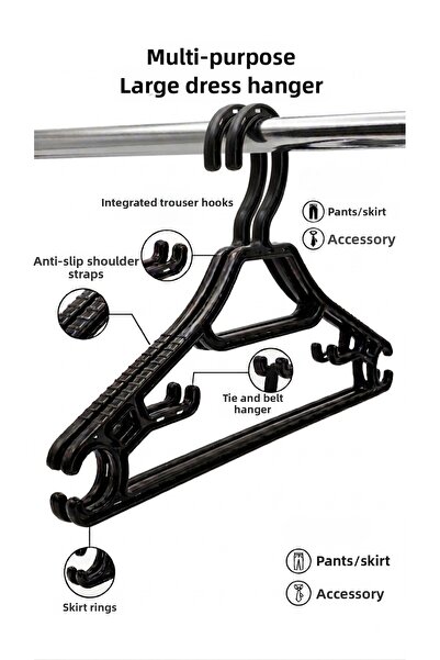 Ta-Fu Global 6 Pieces of Closet Clothes Hangers Medium Size Clothes Hangers