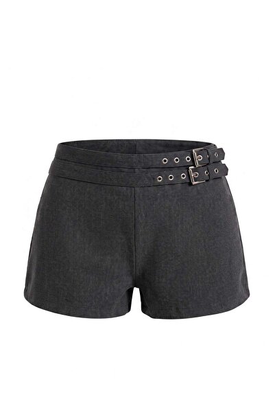 Trendyol Collection Anthracite Belted Mini Shorts & Bermuda Twoaw27Sr00055