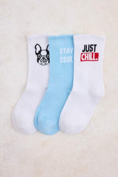 TRENDYOLKIDS Weiße Unisex-Socken im 3er-Pack