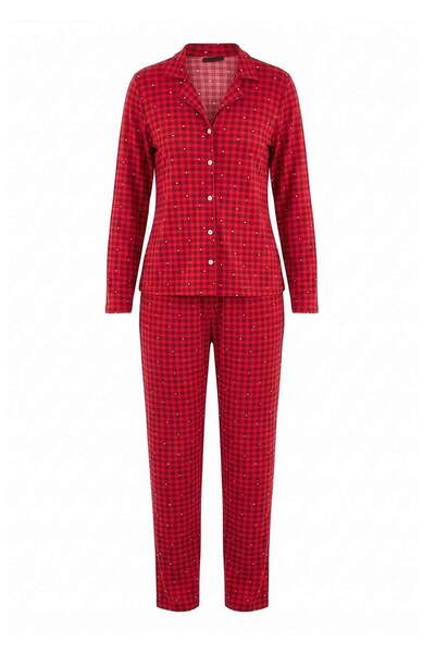 Trendyol Collection Red Printed Single Jersey Knitted Pajamas Set Thmaw27Pt00234
