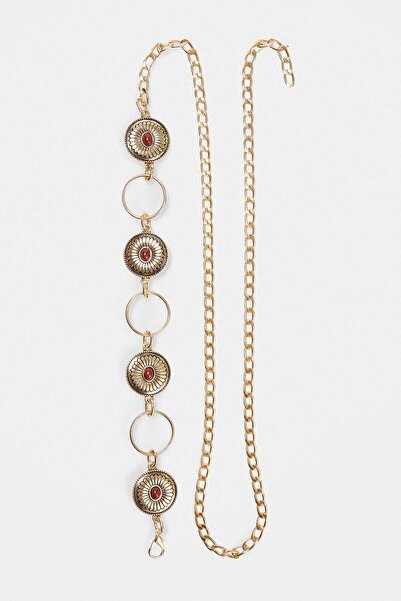 TRENDYOL SHOES Gold Chain Women's Belt Takss26Ke00066