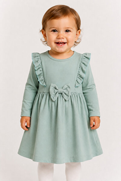 minella kids Girl Child 2/5 Years Old Bow Muslin Dress