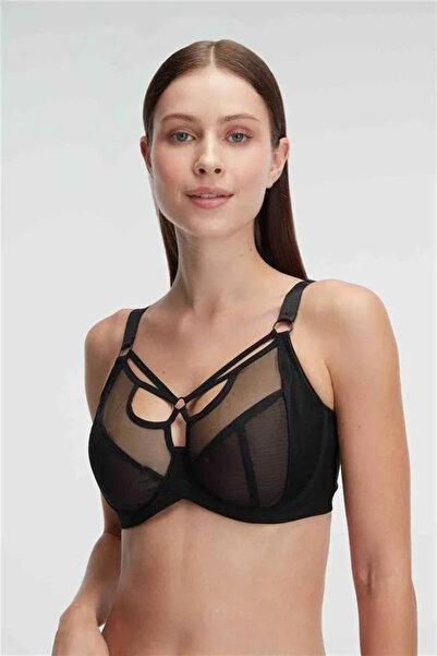 SS HOME CONCEPT Tulle Underwire Supportless Padding-Free Collar Detailed Gath...