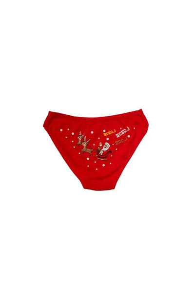 SS HOME CONCEPT Red Christmas Patterned Hoo Hoo Hoo Cotton Panties