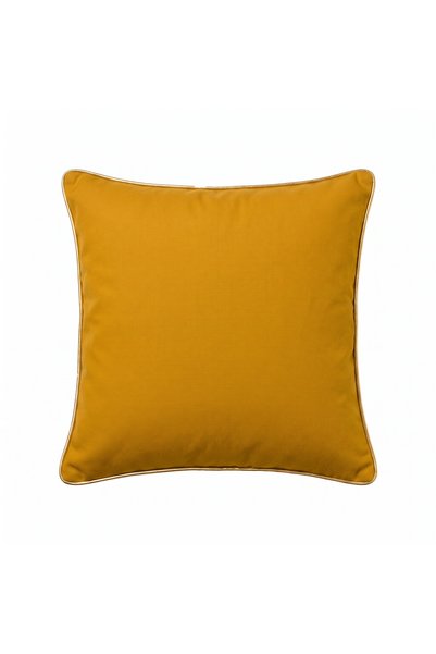 Bc Home غطاء وسادة أصفر خردلي، مع حواف ذهبية اللون، ملمس ناعم، قطعة واحدة