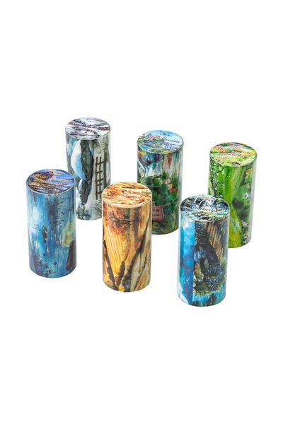 Choice Blue 6-roll pack - 8CM×200CM/landscape washi tape set - non-waterproof...