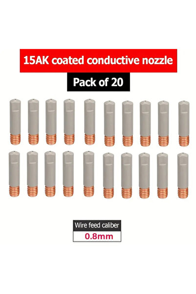 Choice7 20 قطعة 0.8 مم 5 قطع، رؤوس لحام MB-15AK/14AK مطلية للحماية، فوهة غاز ...