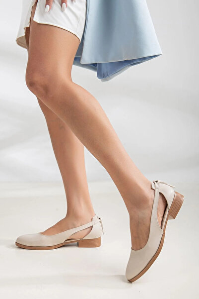 MaskButik Volpen Skin Low Heel Shoes Beige