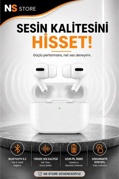 NS Store Xiaomi Redmi Note 9 Uyumlu Siyah Inpods  Pro Bluetooth Kulaklık