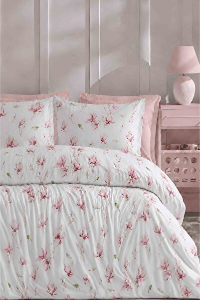 İQON Fitted Sheet Duvet Cover Set Double Lily