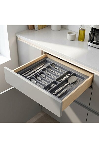 EYM Držač za pribor za jelo u fioci 75 x 49 cm Sivi organizator za kuhinjske ...