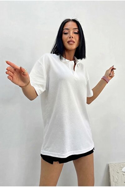 Buteks White Sports Polo Neck Buttoned Cotton Casual Short Sleeve Regular Fit...
