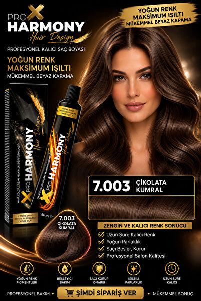 X Pro Harmony Çikolata Saç Boyası 7.003 Çikolata Kumral Kalıcı Tüp Saç Boyası...