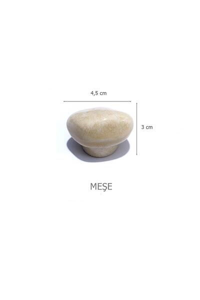 EYM Porselen Meşe Taş Düğme Tek Vidalı Mobilya Dolap Kulp