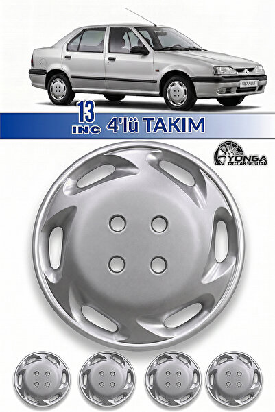 YONGA OTO AKSESUAR RENAULT 19 EUROPA 13 İnç Kırılmaz Jant Kapağı 4 Adet Gümüş...