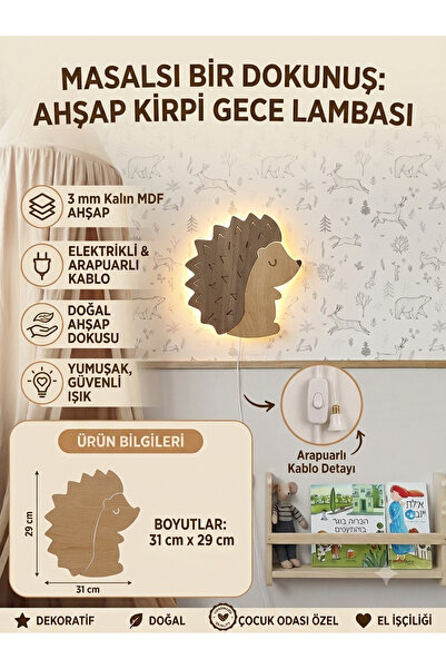 mdmetadesign Kirpi Figürlü Duvar Lambası