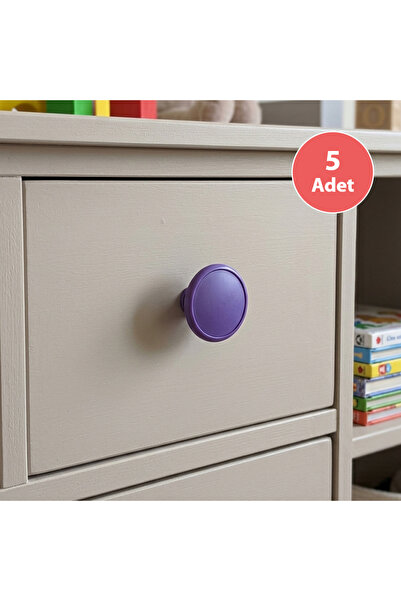 EYM 5 Pieces Children's Room Single Button Furniture Handle Diameter 55 mm Pu...