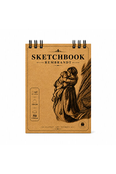 Pagos Yayınları A6/50 Yp/120 Gr/ Spiralli Eskiz Defteri Sketch Book 10,5 x 14...