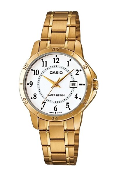Casio Küçük Kasa Retro Model Altın Renkli Rakamlı Sade Takvimli Kol Saati