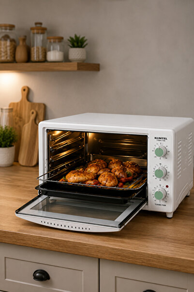 KUMTEL Lx3675/22 Electric Mini Oven, 45L, Turbo Fan, Durable, Adjustable, Pre...