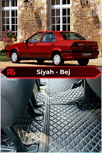 PASPASGRAFT RENAULT RENO R19 Siyah Üzeri Bej Dikiş 8D Premium Tam Kaplama Der...