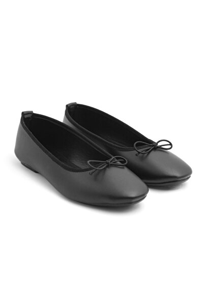 MAYA SHOES Kadın Rahat Günlük Babet Yuvarlak Burun Fiyiyonk Detaylı