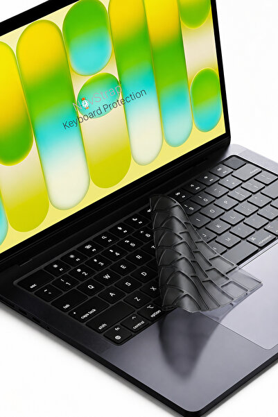 NovStrap MacBook Neo 13 inç (A18 Çip) A3404 ile Uyumlu Türkçe Q Gri Füme Sili...